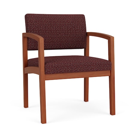Lesro Lenox Wood Wide Guest Chair Wood Frame, Cherry, RF Nebbiolo Upholstery LW1201